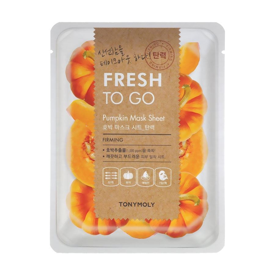Тканинна маска для обличчя Tony Moly Fresh To Go Mask Sheet Pumpkin з екстрактом гарбуза, 25 г
