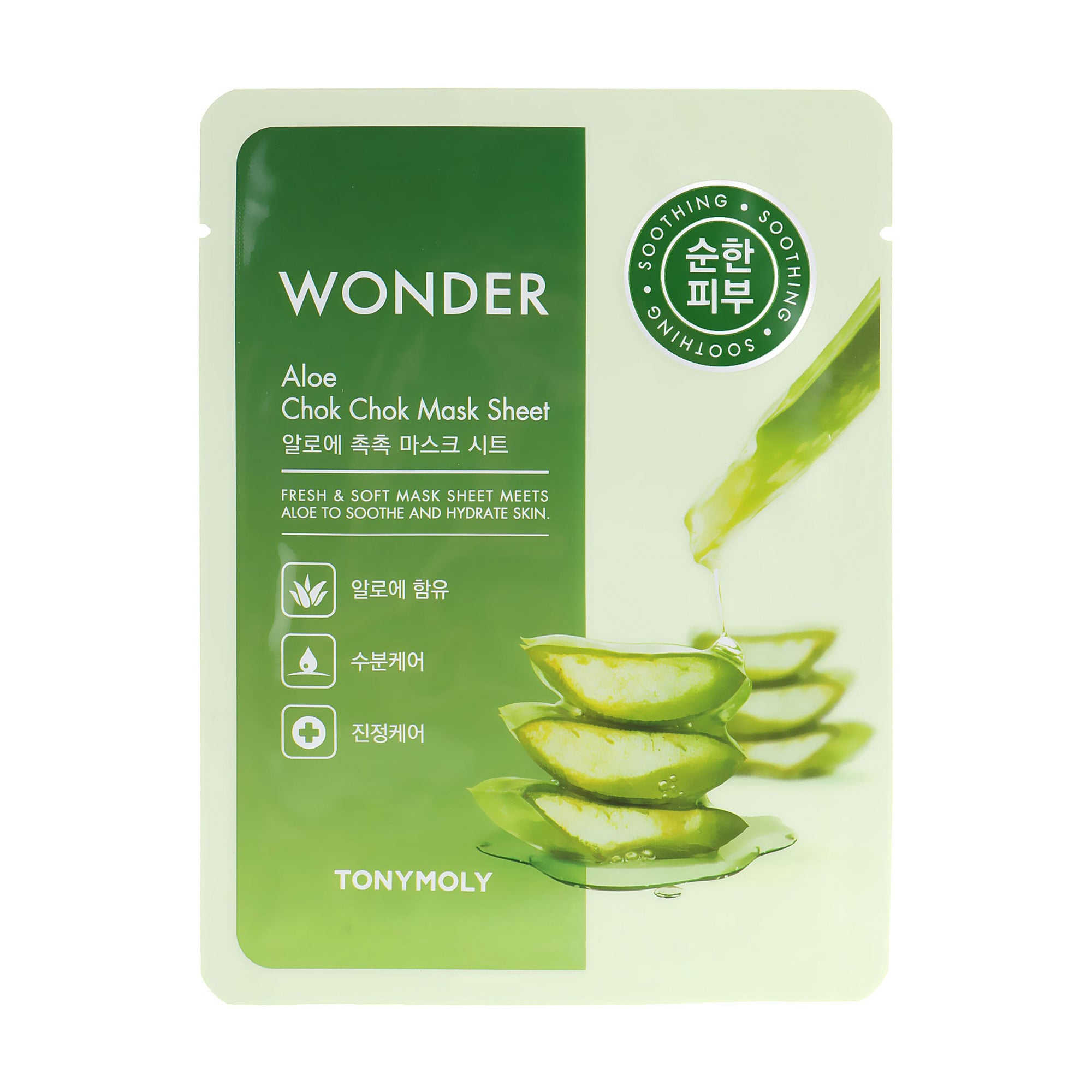 Тканинна маска для обличчя Tony Moly Wonder Aloe Chok Chok Mask Sheet з екстрактом алое, 22 г
